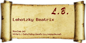 Lehotzky Beatrix névjegykártya