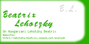 beatrix lehotzky business card